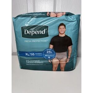 Depend Fresh Protection Adult Incontinence Underwear for Men Disposable 15 ct XL